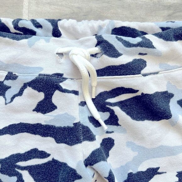Monrow Blue Denim Camo Sweatpants With a Waist Tie Size Small Joggers - Picture 3 of 3